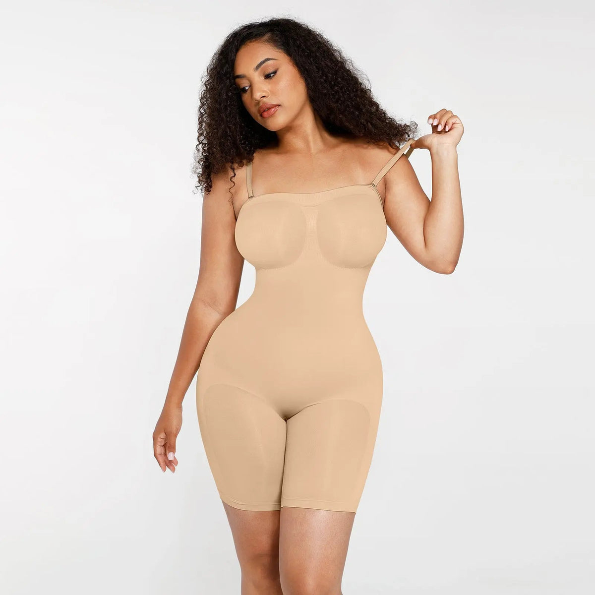 Mid Thigh Bodysuit with Adjustable Straps