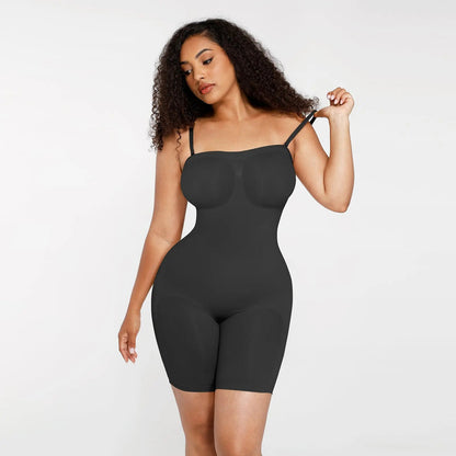 Mid Thigh Bodysuit with Adjustable Straps