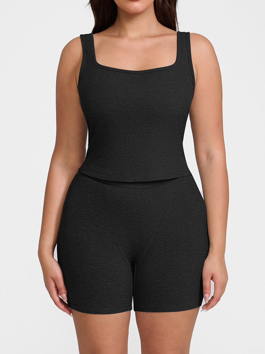 Cotton Ribbed Shorts