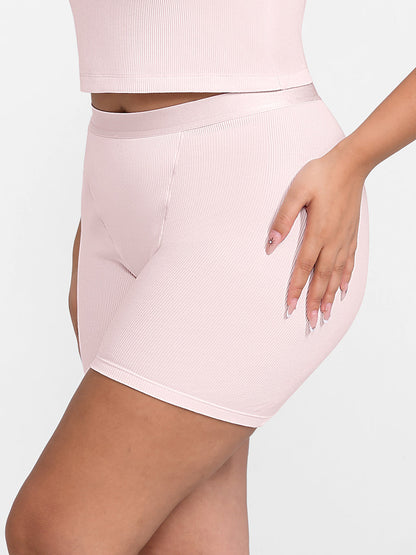 Cotton Ribbed Shorts