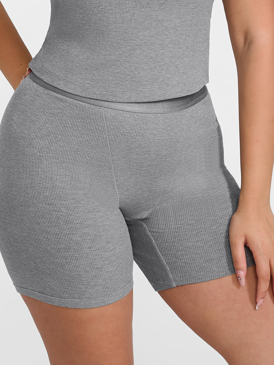 Cotton Ribbed Shorts