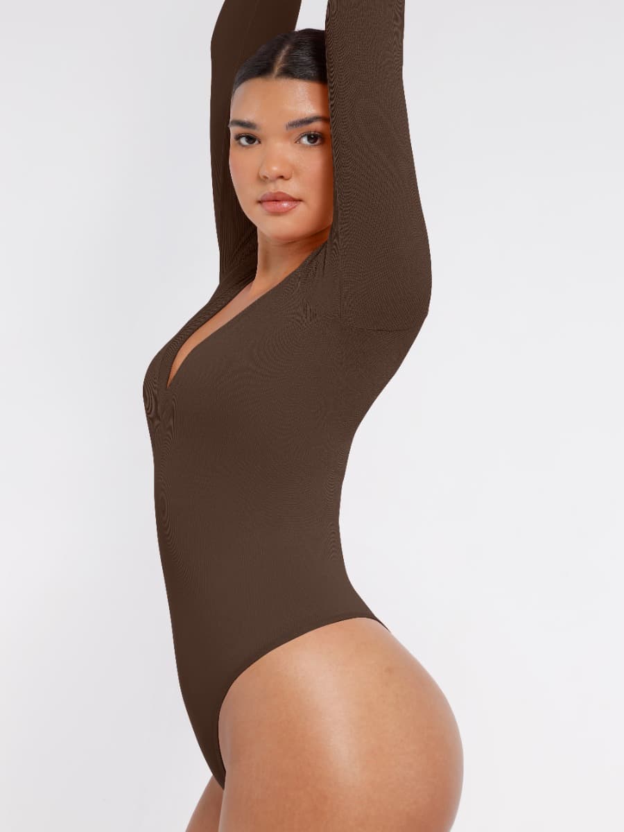 Long Sleeve V Neck Bodysuit